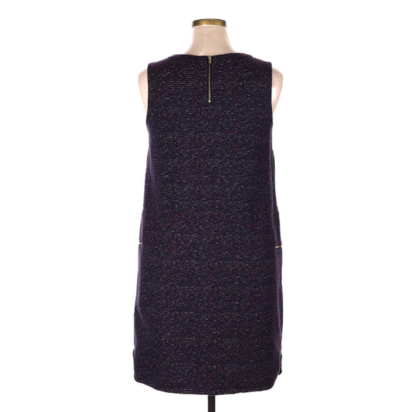 Dark Purple & Navy TWEED Shift Dress with POCKETS - Merona - Size M - Picture 7 of 13